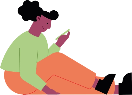 Ilustração de pessoa com celular